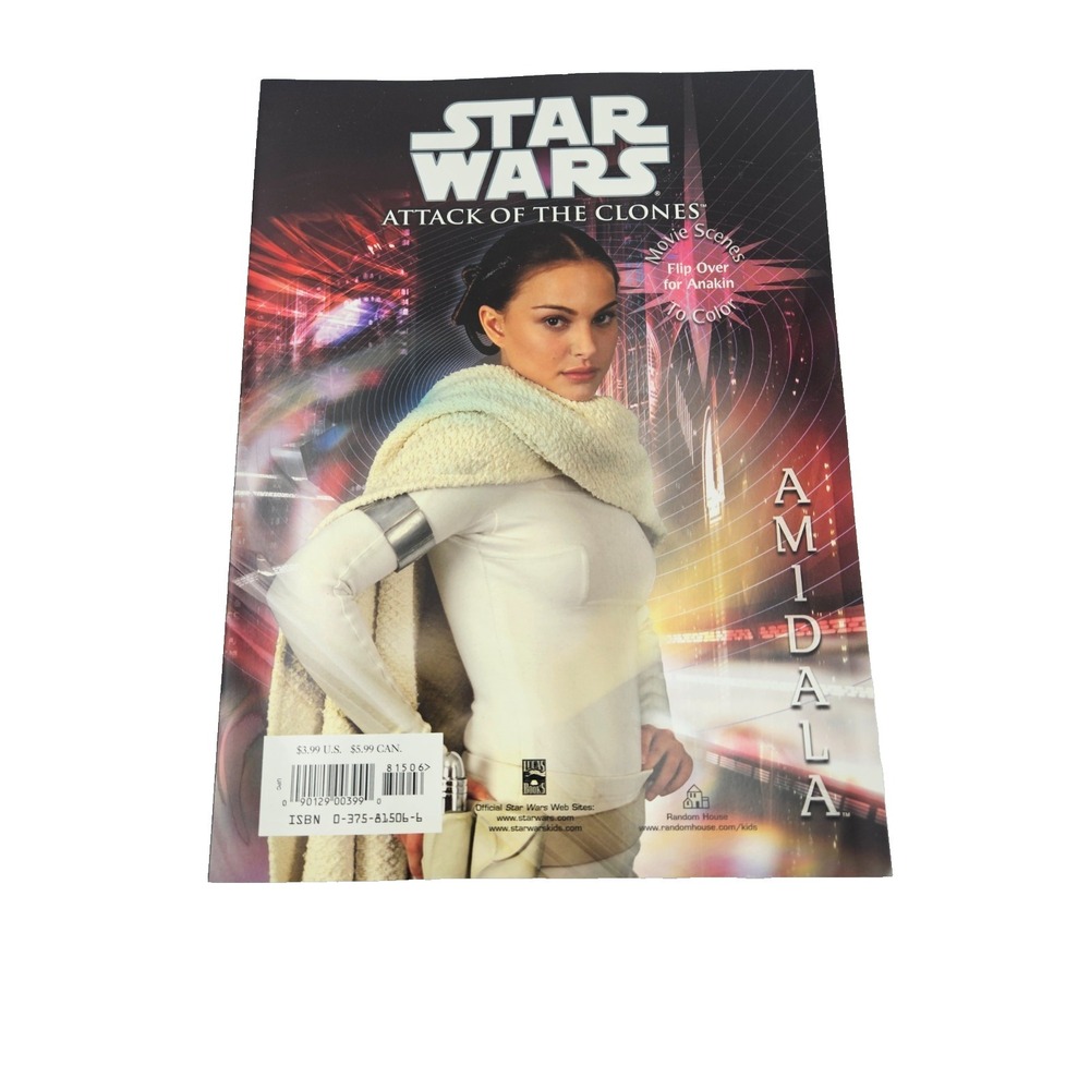 Star Wars Attack Clones Coloring Book Anakin Padme 2002 Vintage Lucas - Picture 2 of 5